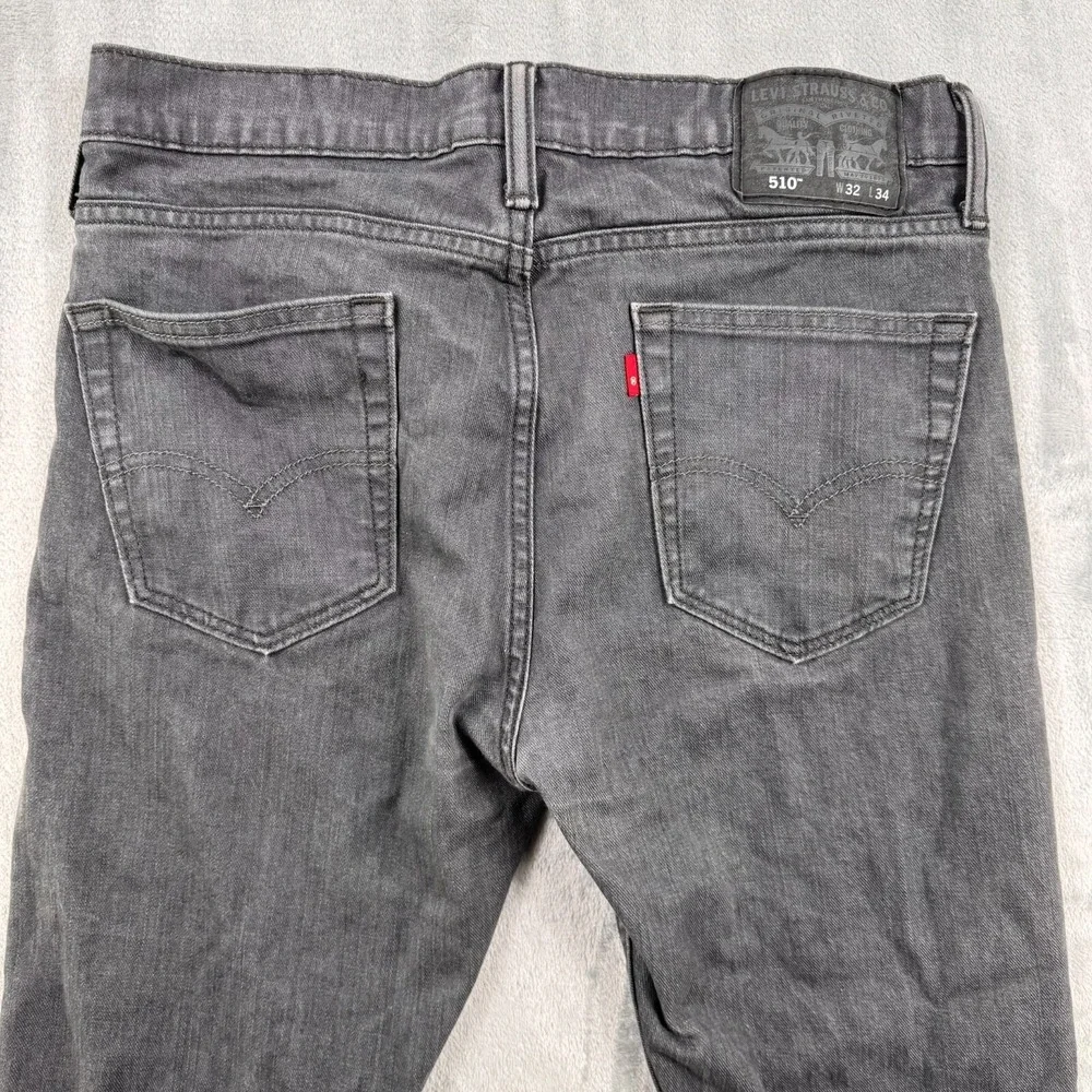Levi's 510 Jeans Men's 32x34 Gray‎ Skinny Fit Denim Stretch Pants